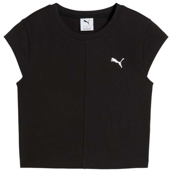 Puma Γυναικεία κοντομάνικη μπλούζα Wardrobe Essentials Ribbed Baby Tee